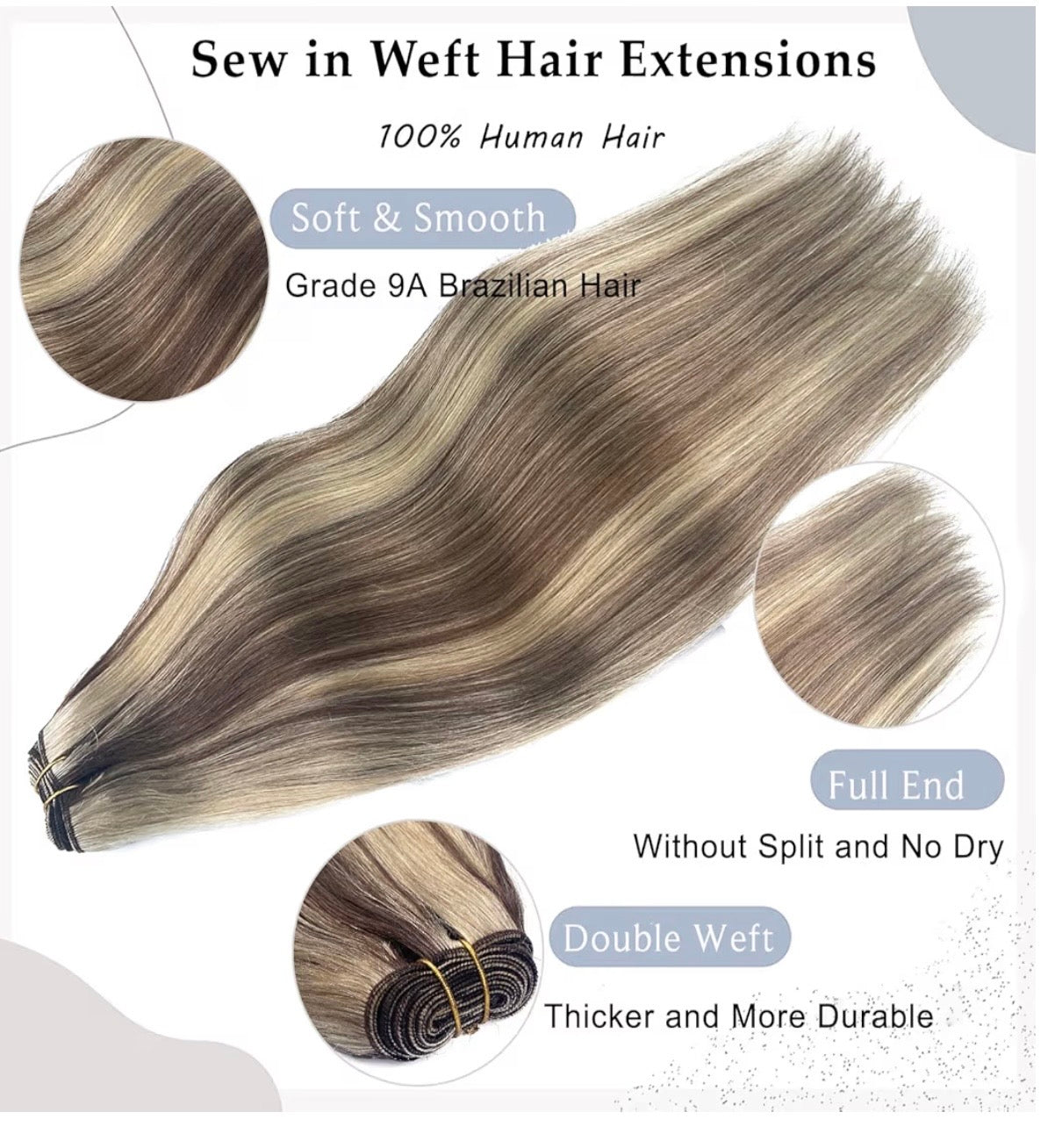 Grade 9 human hair bundles